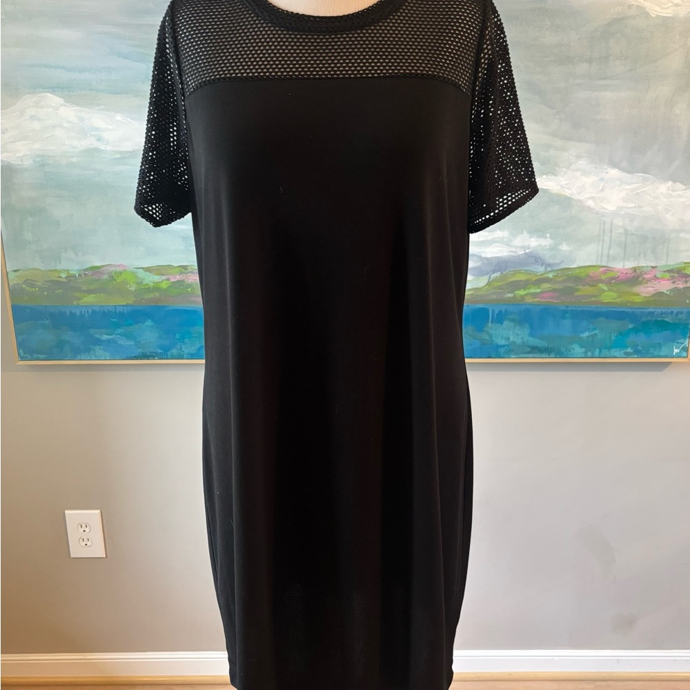 Michael Kors Jersey Black Mesh Sleeve and décolletage. Dress size 1X